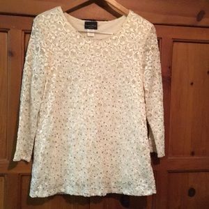 Brittany Black Sparkly Sequin Blouse